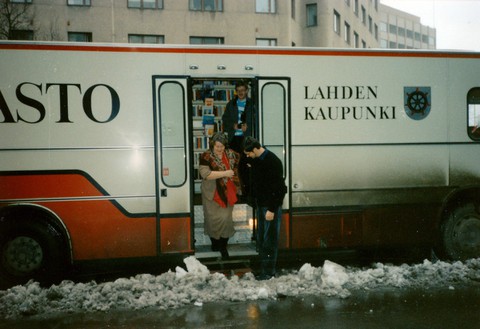 Kirjastoauto Samuli 1980-luku.